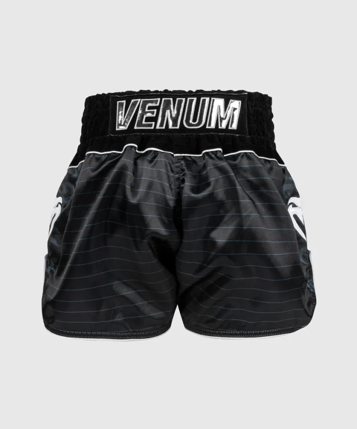 Pantalones Cortos Venum Attack Muay Thai NegroPlata (3)