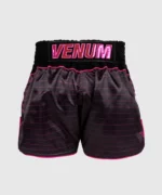 Pantalones Cortos Venum Attack Muay Thai NegroRosa (3)